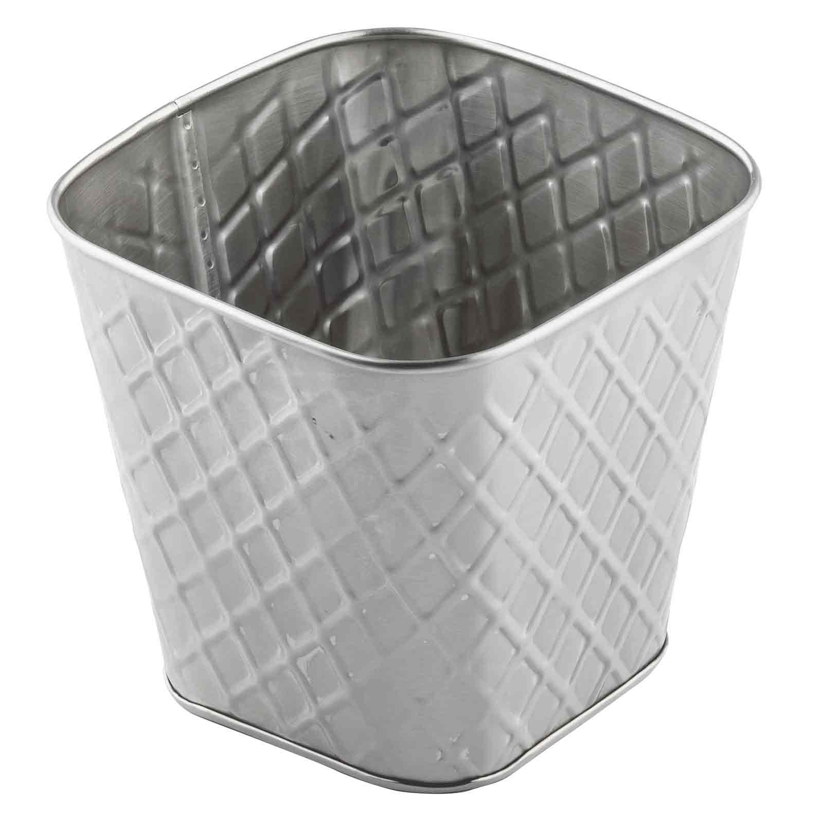 TableCraft Products 10042 10 Oz. Slanted Round Stainless Steel Lattice Collection Fry Cup