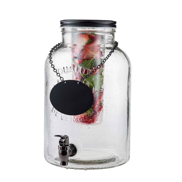 Tablecraft BDG3000 2 gal. Mason Jar Glass Beverage Dispenser