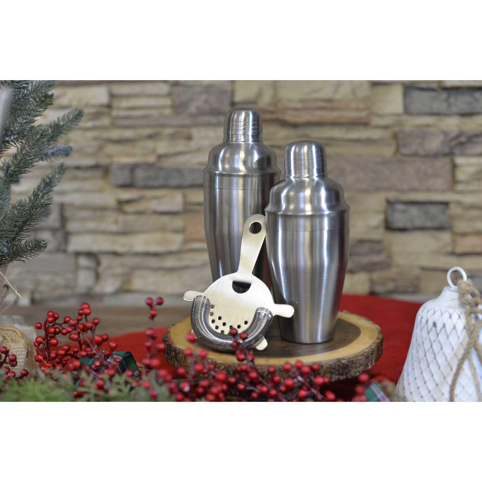 18 oz Premium Barware 3-Piece Cocktail Shaker