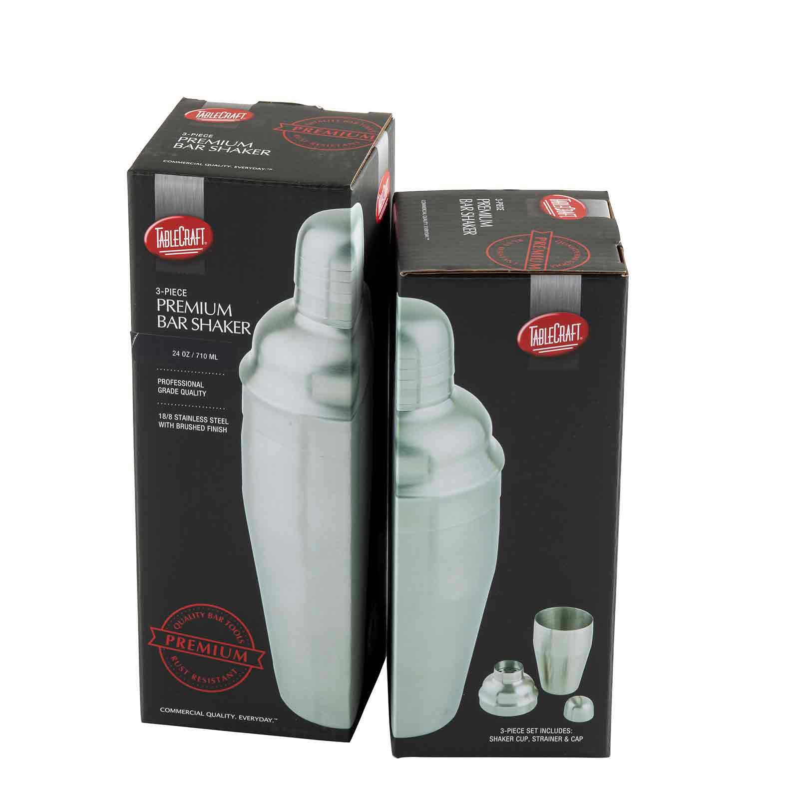 18 oz Premium Barware 3-Piece Cocktail Shaker