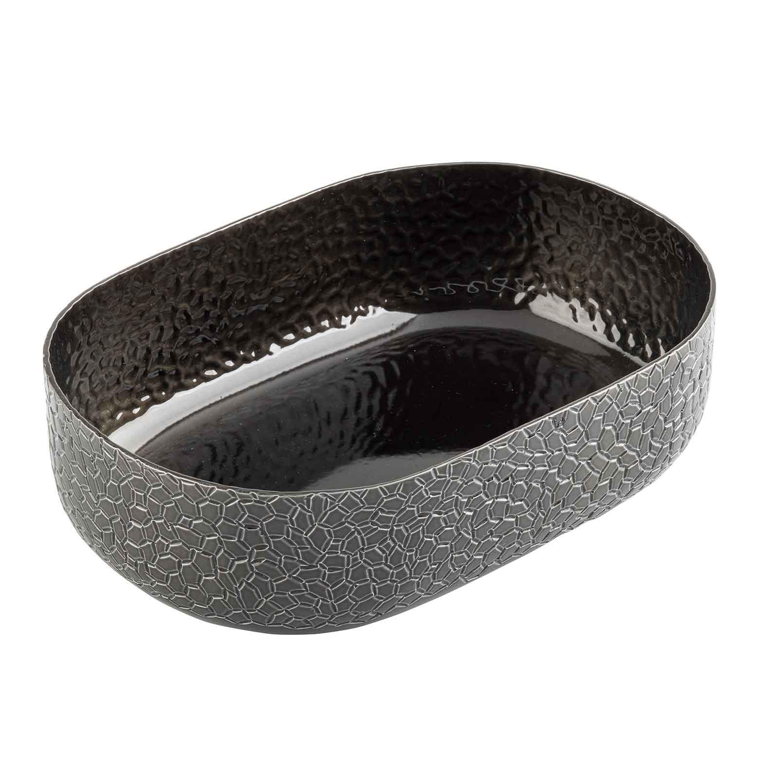 Crackle Collection™ 64 oz Black Oval Bowl