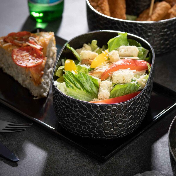 Crackle Collection™ 28 oz Black Oval Bowl