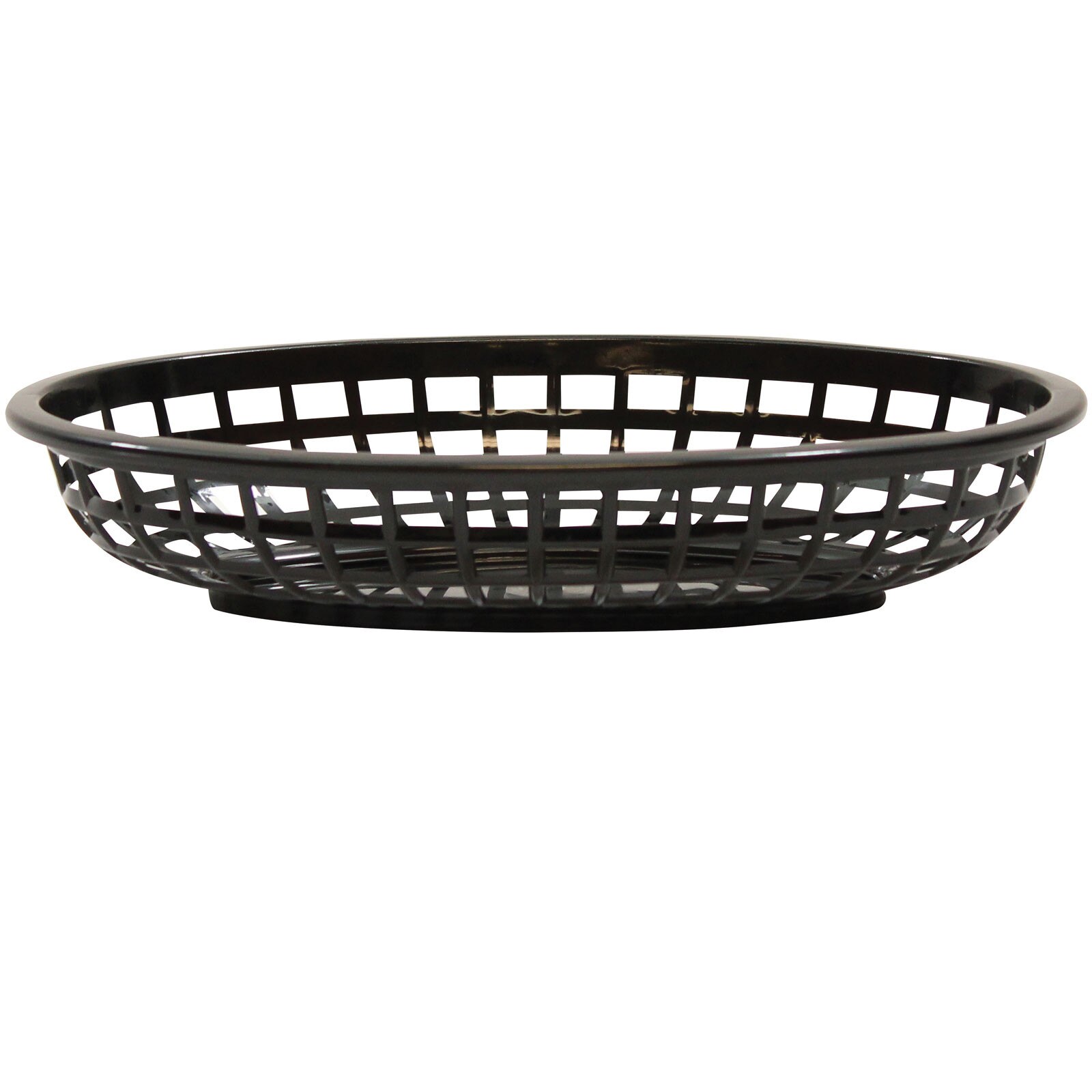 TableCraft 1074BK black oval classic plastic serving basket, product view