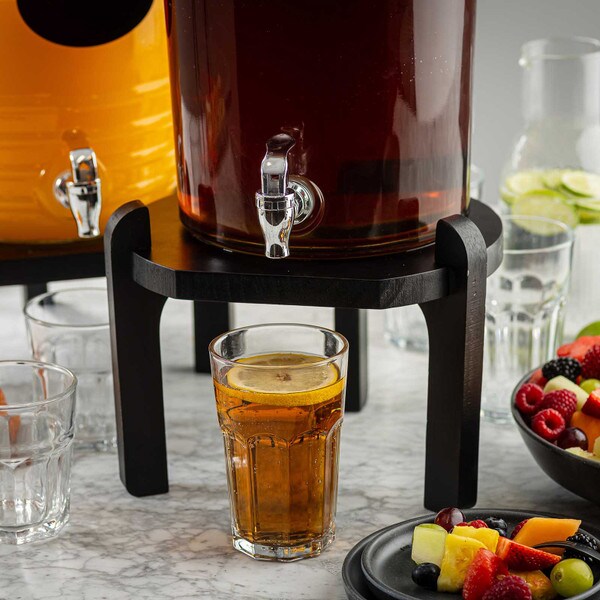 Black Pinewood Beverage Dispenser Stand