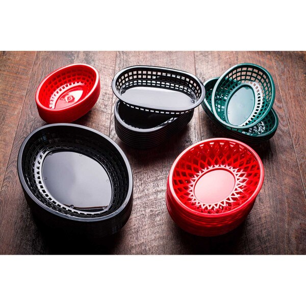 red plastic basket