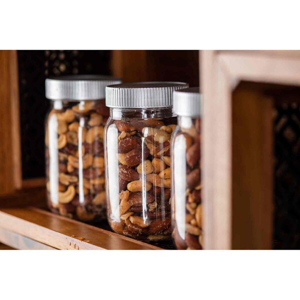 TANGLONG plastic jars with lids, 8 oz plastic containers with lids