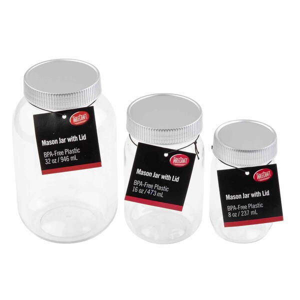 Craft Smart 8 Ounces Plastic Mason Jars - 6 ct