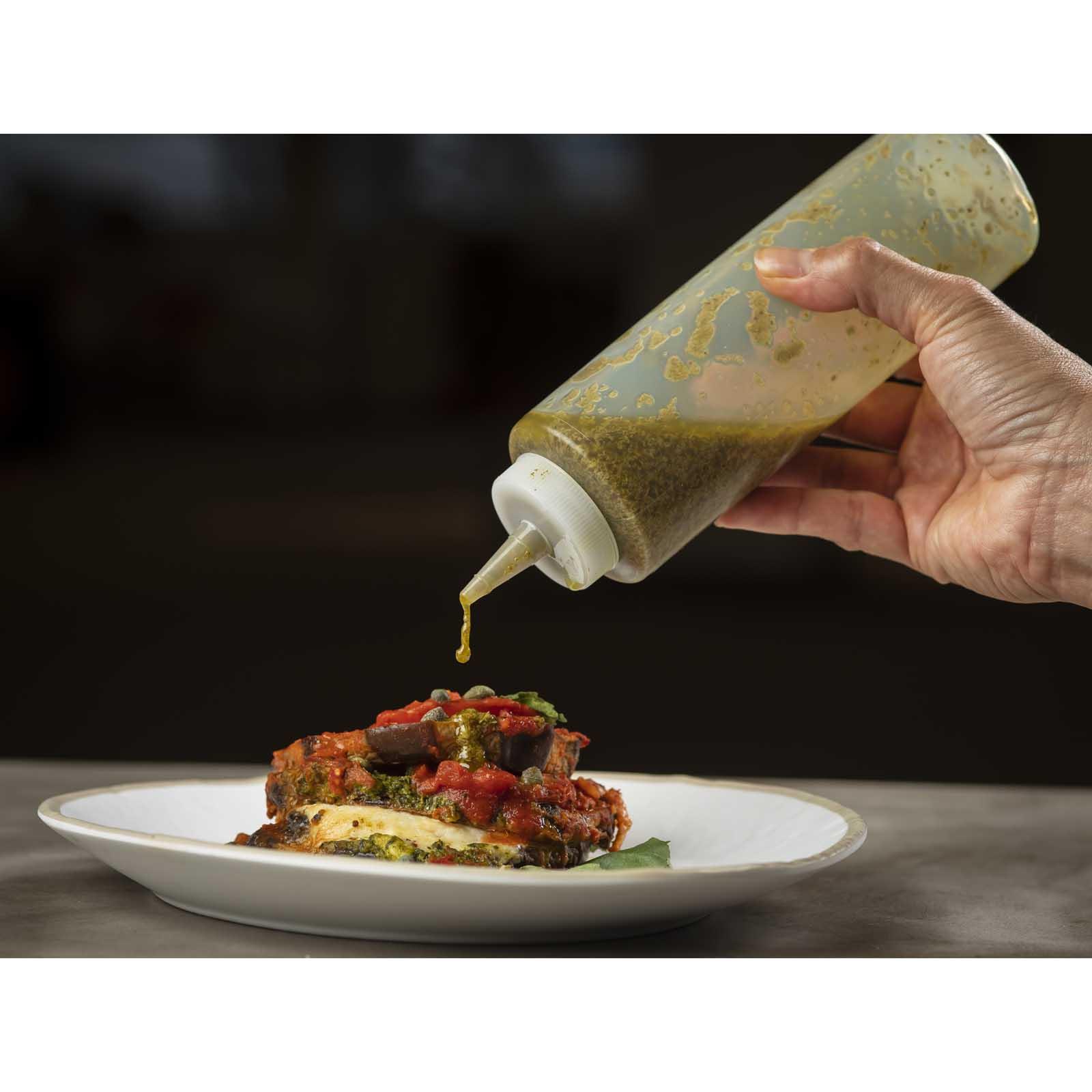 12 oz Squeeze Bottle, Clear with Cone Tip and Natural Top