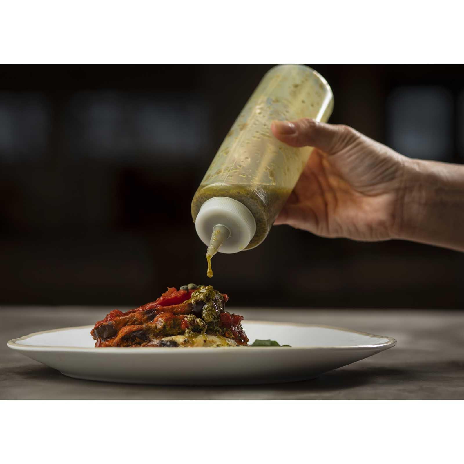 12 oz Squeeze Bottle, Clear with Cone Tip and Natural Top