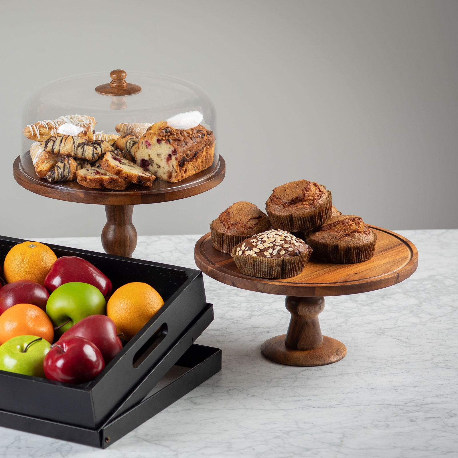 TableCraft Acacia Cake Stand