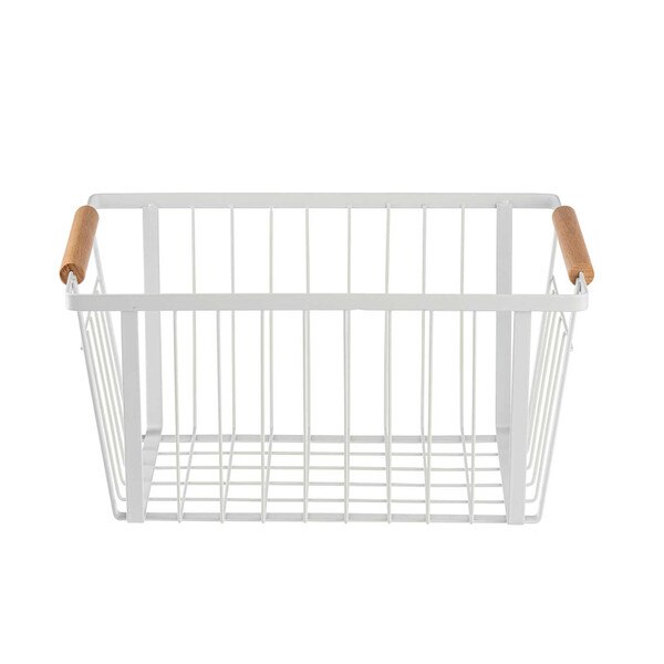 White Storage Basket with Handles, Small