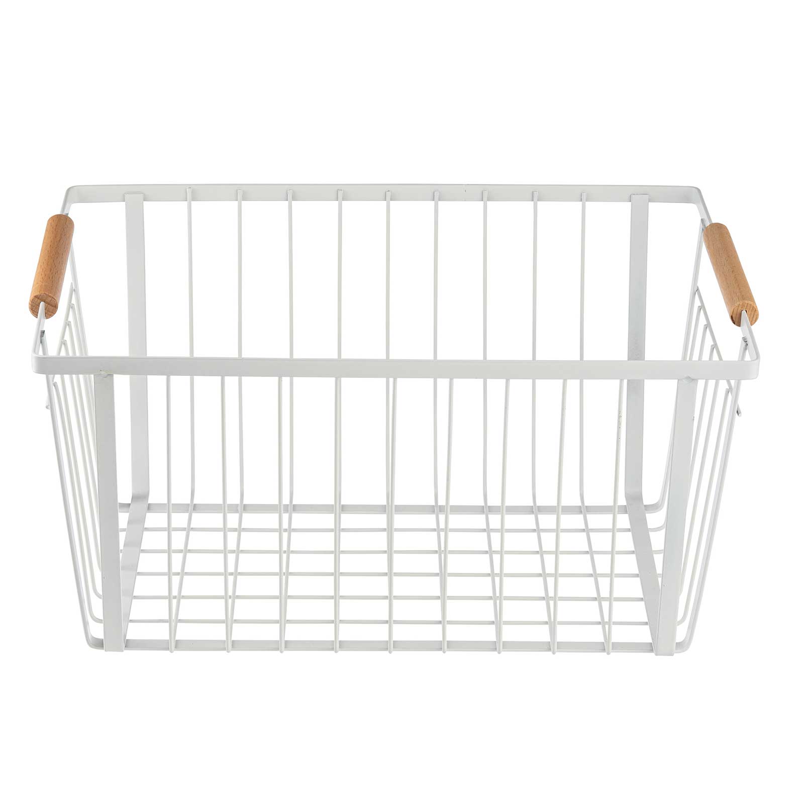 White Storage Basket with Handles, Large