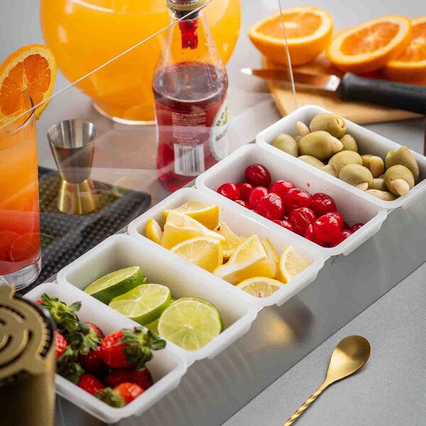 5 Compartment Condiment Dispenser, Open Bottom