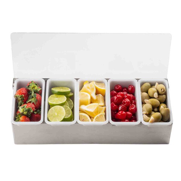 5 Compartment Condiment Dispenser, Open Bottom