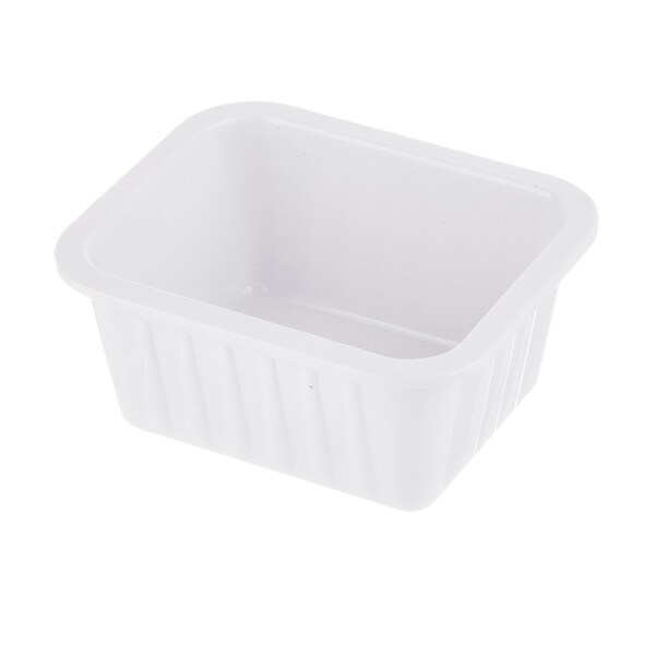 small white sauce cup