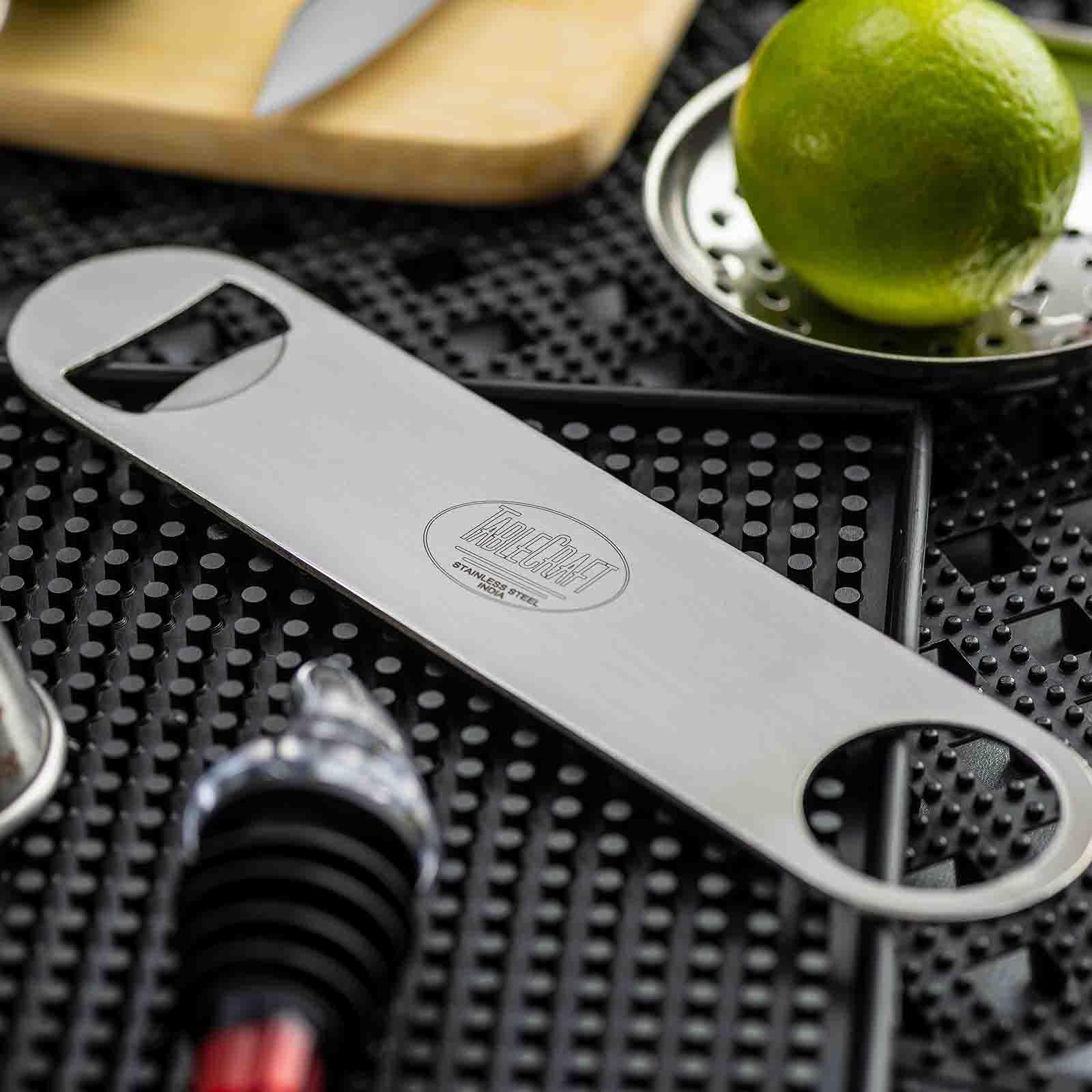 Tablecraft 7" Stainless Steel Hand-Held Flat Bottle Opener - Thumbnail 5