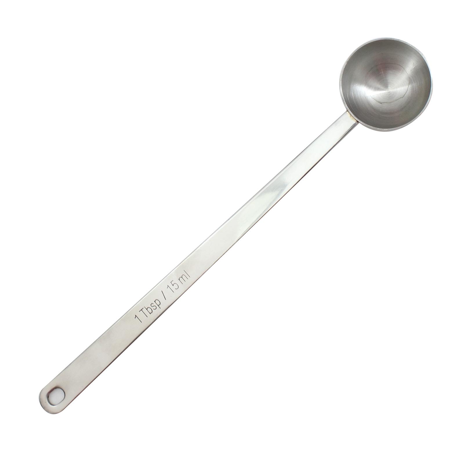1 Tablespoon Measure Spoon Short Handle Scoops for Canisters by powbab.  Made in USA. Dual Use Powder Measure for 1 Teaspoon to 1 Tablespoon Scoop.