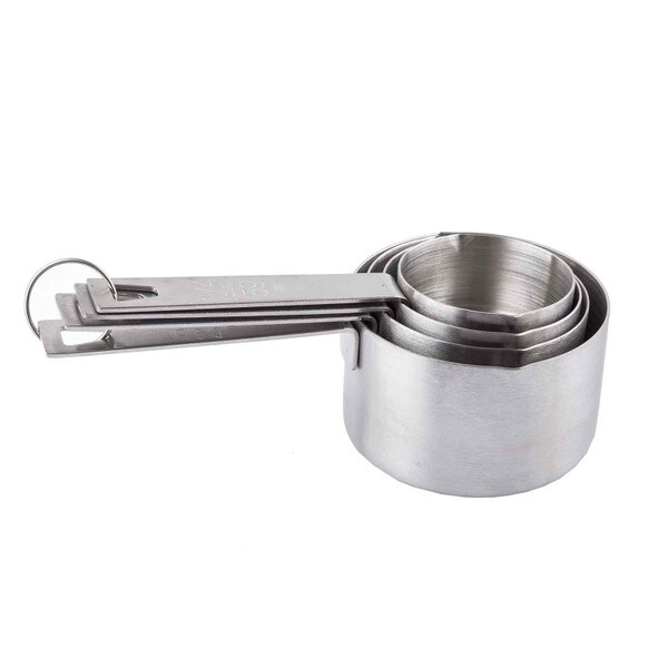 Tablecraft 725 4-Piece Stainless Steel Heavy Weight Measuring Cup Set