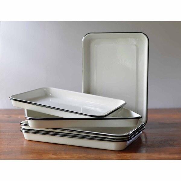 TableCraft 10347 White Enamel 1/4 Size Sheet Pan