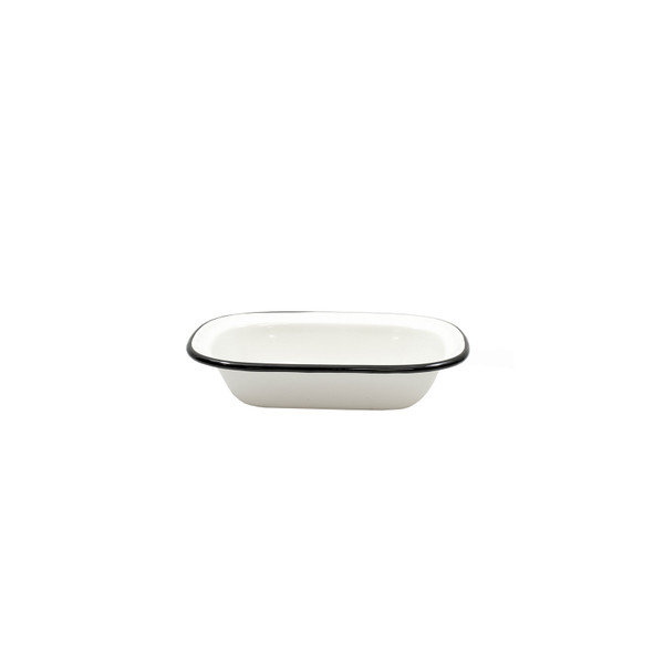 18 oz white enamelware serving pan