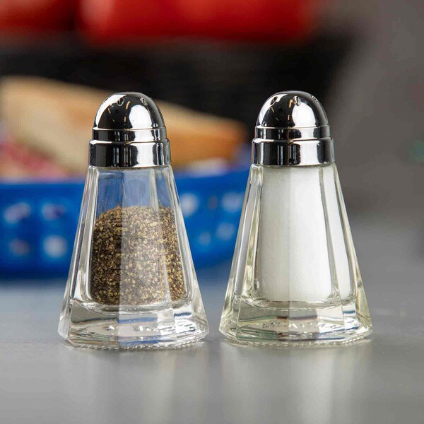 Paneled Glass 1.5 oz Salt & Pepper Shakers (24ea)