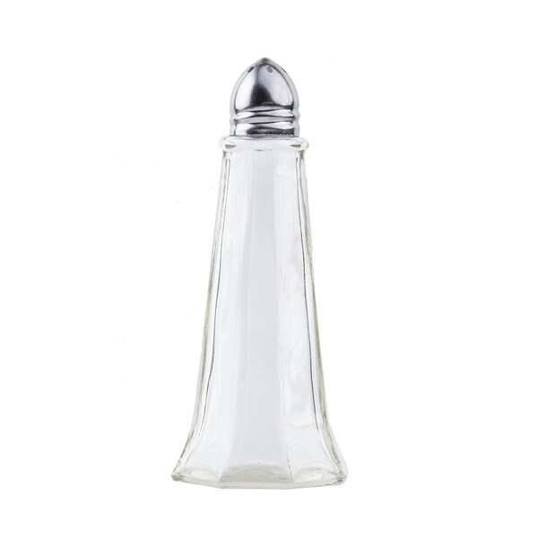 Hubert 1 oz Tower Clear Glass Salt/Pepper Shaker with Stainless Steel Top