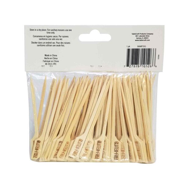 "Gluten Free" Bamboo Paddle Pick, Pack of 100