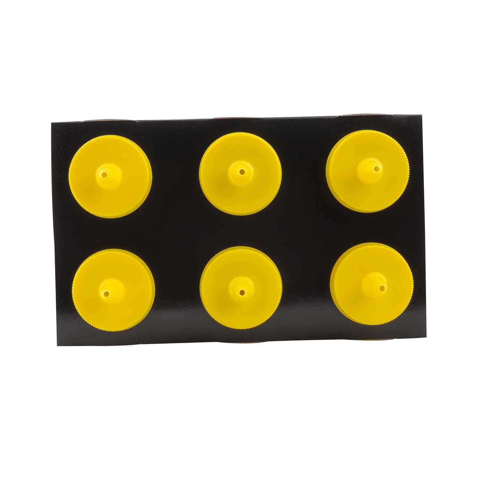 12 oz Squeeze Bottle, Yellow with Cone Tip and Natural Top - Pack of 6