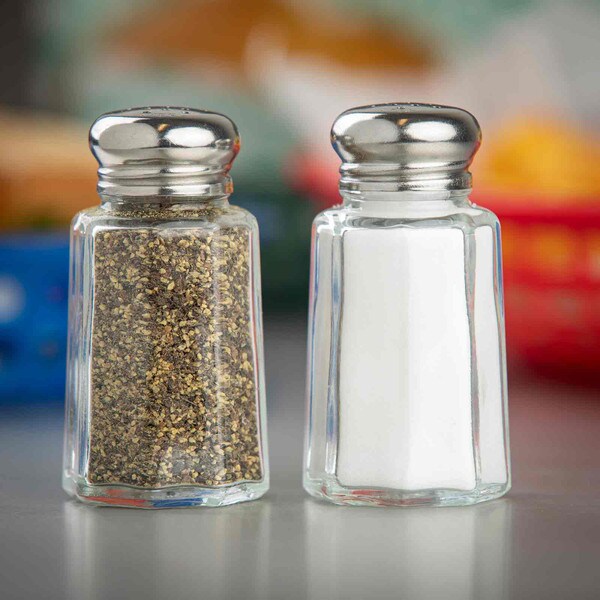 Paneled Glass 1.5 oz Salt & Pepper Shakers (24ea)