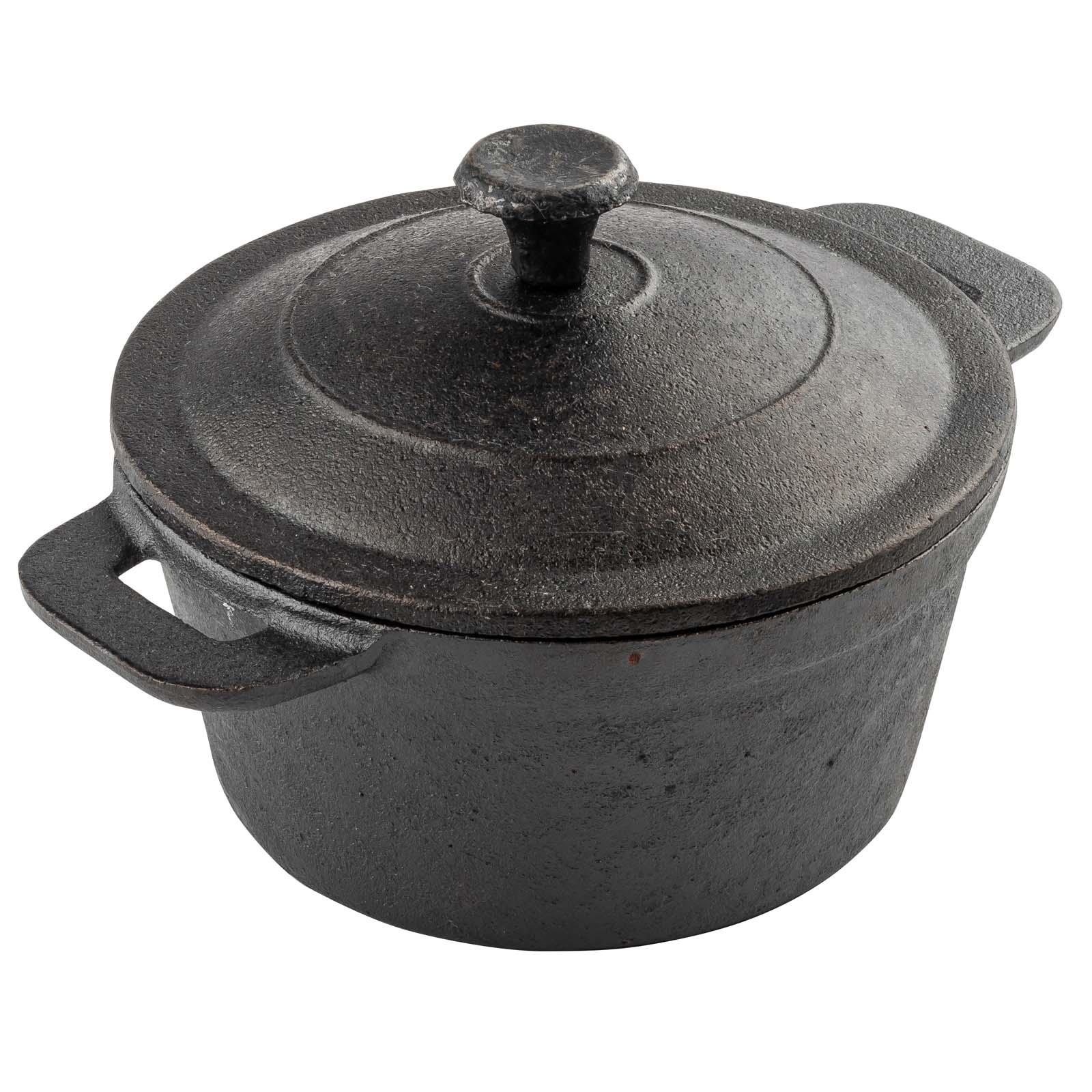 Valor 18 oz. Pre-Seasoned Mini Cast Iron Casserole Dish with