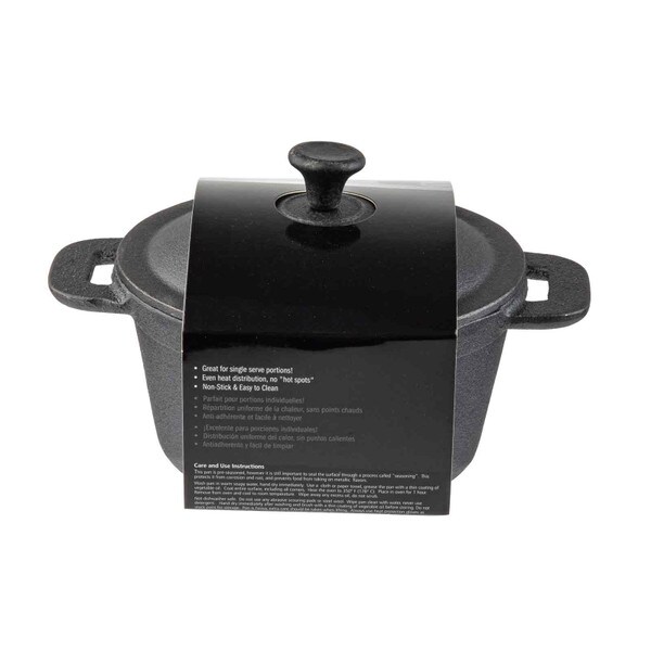 American Metalcraft 96 Oz Round Cast Iron Casserole Pan - 12 1/2L