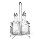 6 oz glass bottle set with rack