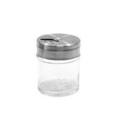 Tablecraft 10106 2 oz. Glass Condiment Jar with Stainless Steel Lid and  Bail and Trigger Closure