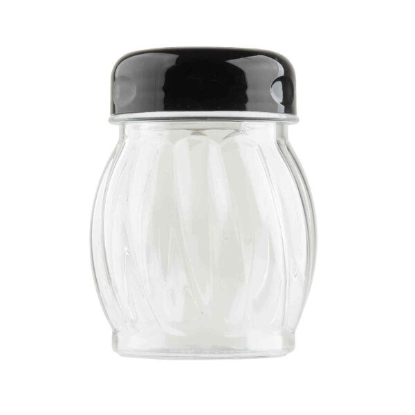 cheese shaker with black lid