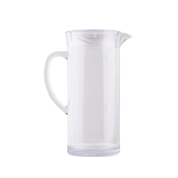 Tablecraft 144W 2.5 Qt. White Polypropylene Plastic Pitcher with 3-Way Blue  Sanitary Lid