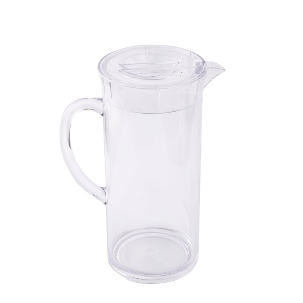 Tablecraft 328 Clear Poly Pitcher with Lid & Ice Core, 0.75 Gallon