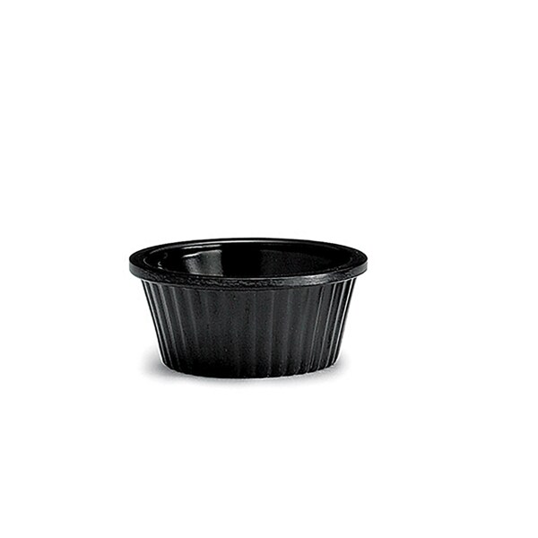 black flutted ramekin