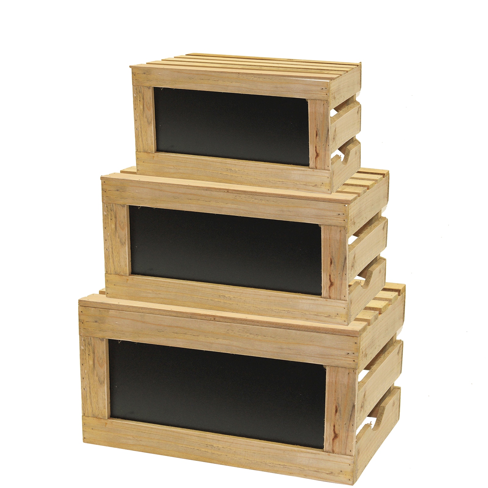 Rustic Risers Crate Set, Natural Wood, Set of 3