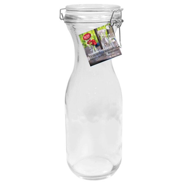 Tablecraft 10726 34 oz. Glass Carafe with Resealable Lid