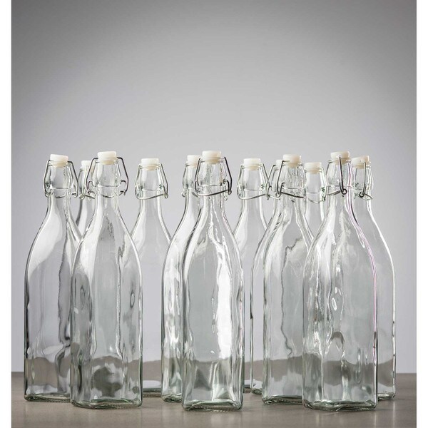 34 OZ CASH & CARRY PRIMA TRANSPARENT GLASS BOTTLE, RE-SEALABLE,DISHWASHER  SAFE (EA) MUST BE ORDERED IN QTY OF 12