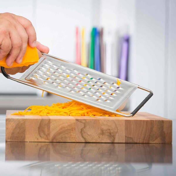 Tablecraft SG204BH 9 1/2 6-Sided Stainless Steel Box Grater with Soft Grip